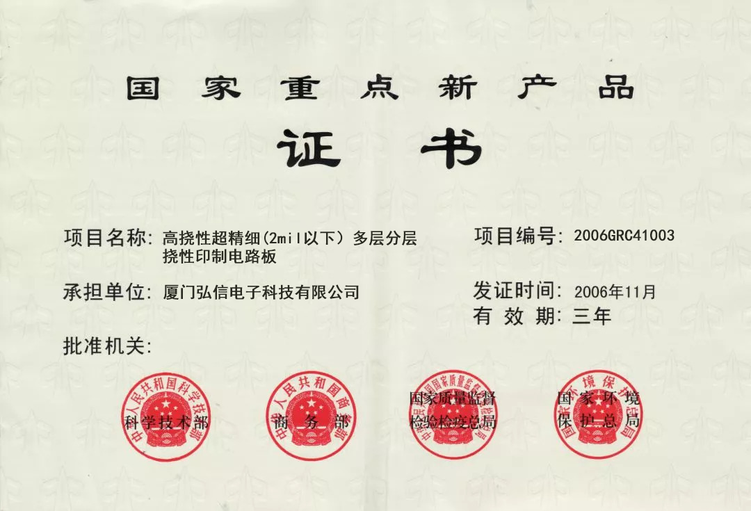 國家重點新產(chǎn)品證書